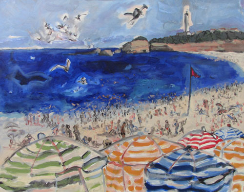 Plage de Biarritz - 25F (81 x 65) - huile sur toile